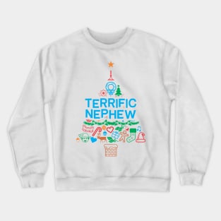 Terrific Nephew Gift - Xmas Tree - Christmas Crewneck Sweatshirt